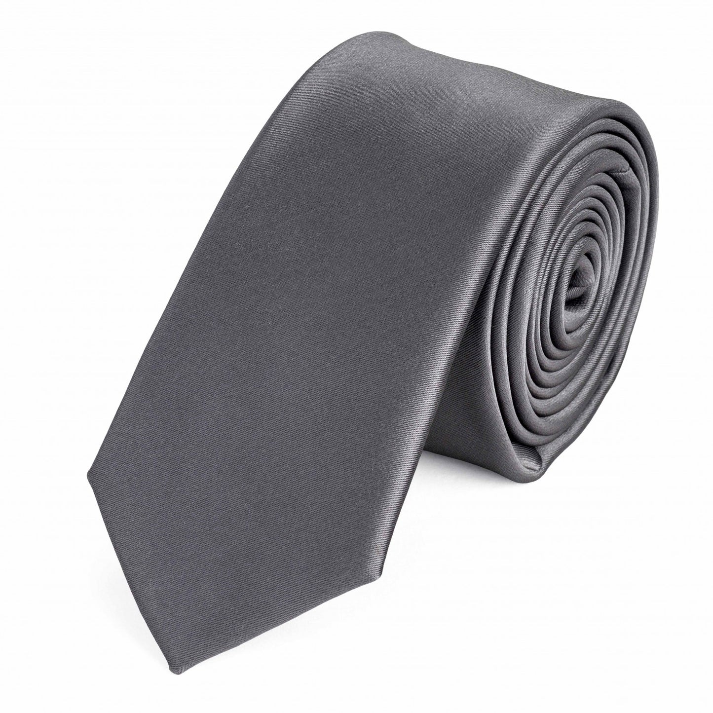 Schlips Krawatte Krawatten Binder 6cm grau uni Fabio Farini
