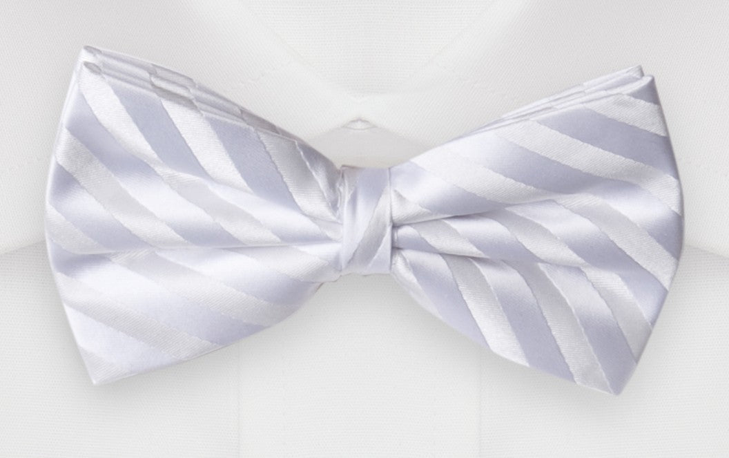 Fliege weiß gestreift uni Hochzeit Glanz Schleife Fabio Farini edler Querbinder