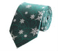 Schlips Krawatte Krawatten Binder 8cm Winter Schneeflocke grün grau Fabio Farini