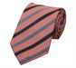Schlips Krawatte Krawatten Binder 8cm lachsrot rot gestreift Fabio Farini